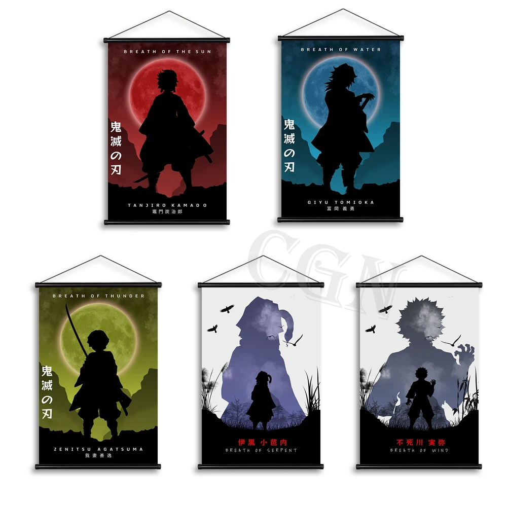 

Canvas Modular Demon Slayer Poster Home Decor Japan Anime Paintings HD Print Hanging Scrolls Living Room Pictures Wall Artwork