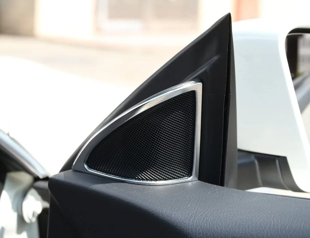 

ABS Chrome Door Audi Speaker Frame Cover Trim 2pcs For Mercedes Benz GLA 2013-2016 A Class A180 A200 2013-2017