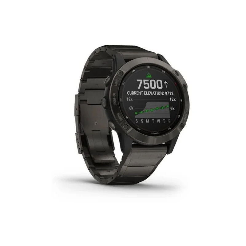 Умные часы Garmin Fenix 6 Pro Solar Carbon Gray with DLC Titanium Band 010-02410-23 1.3" вибросигнал серый карбон