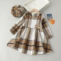 girls dress toddler plaid pattern long sleeve spring and autumn thick skirt childrens fashion casual dress
