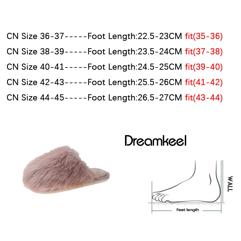 Women's Fuzzy Warm Flip Flops New Faux Fox Fur Slippers Fluffy Raccoon Fur Slides Flat Comfortable Home Shoes Plus Size Couple Y images - 6