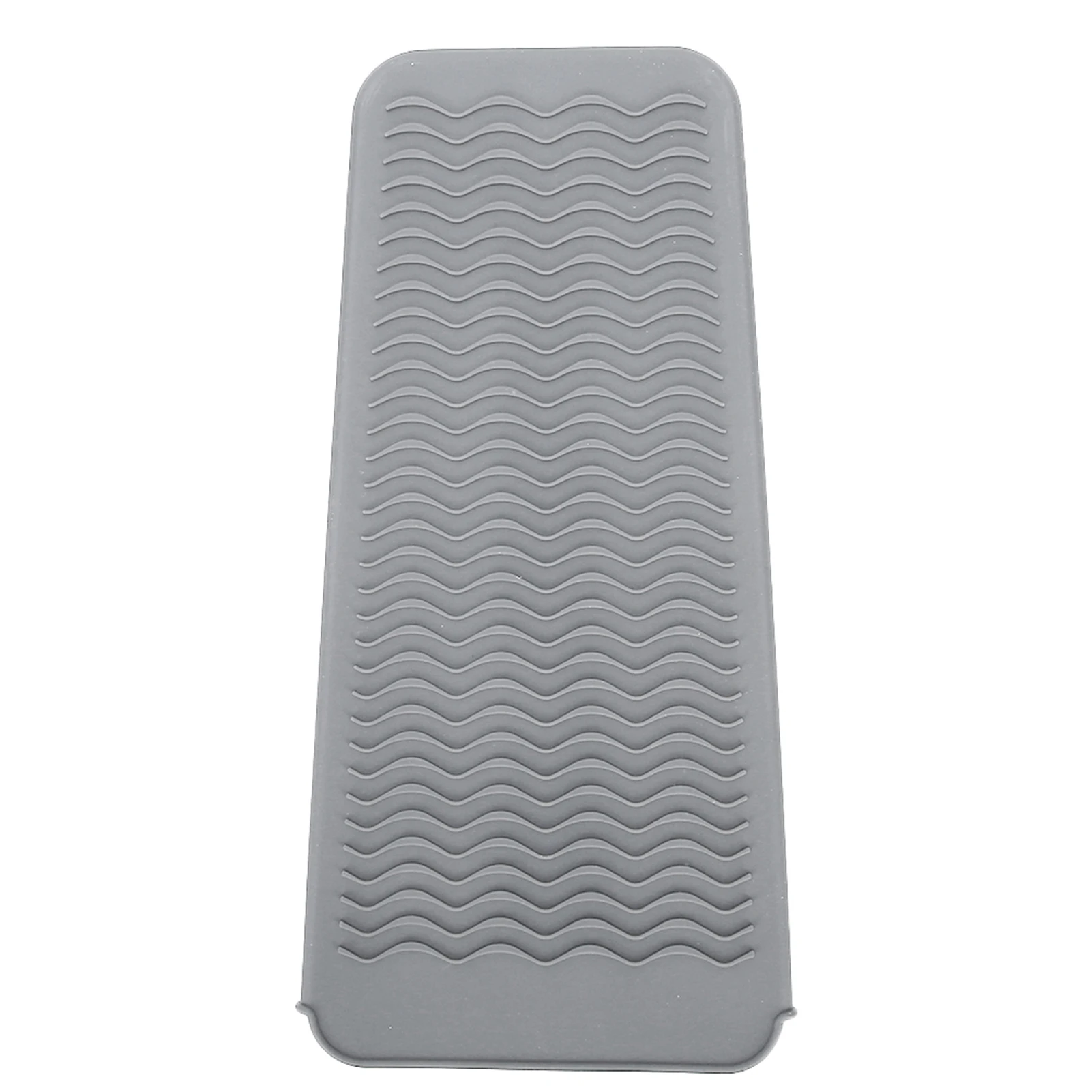 

Silicone Hair Straightener Heat Resistant Cover Pouch Travel Hair Curler Non slip Mat(Gray )