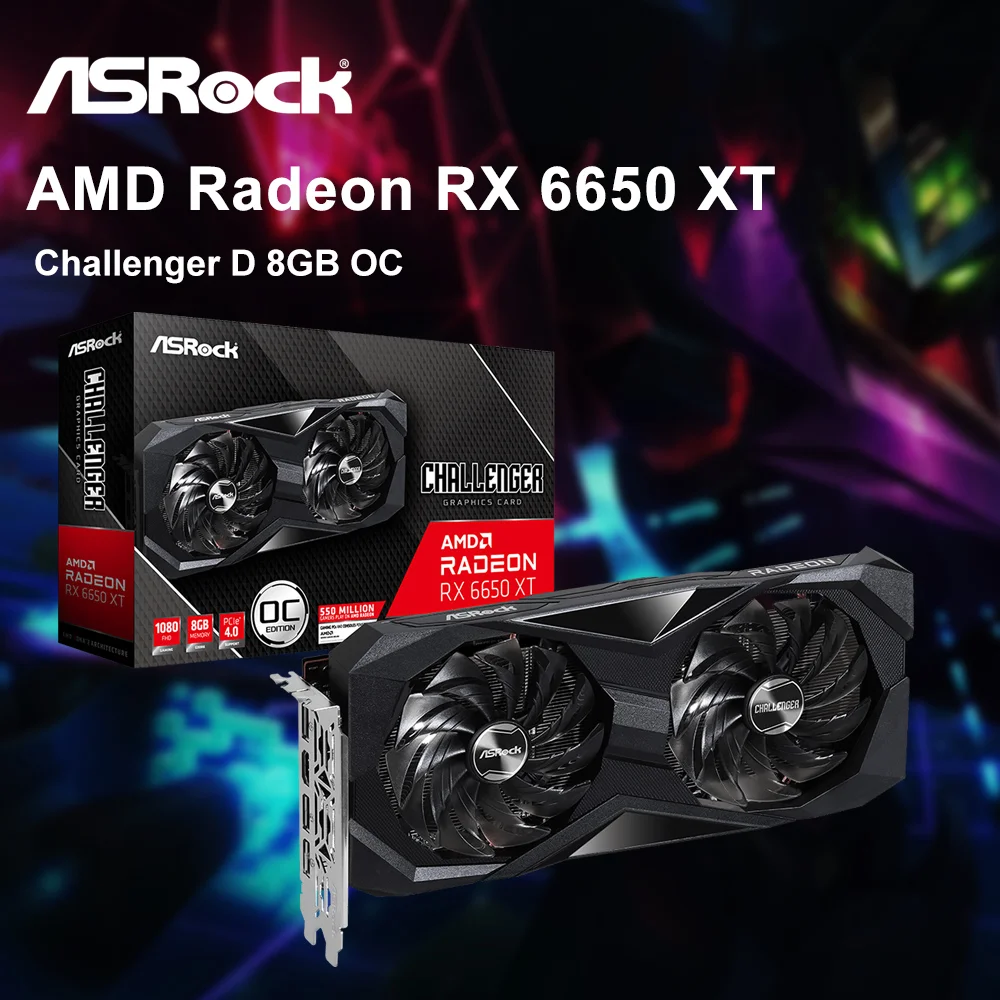 

ASROCK New AMD Radeon RX 6650 XT RX6650XT 8GB OC GDDR6 7nm 6650XT Video Cards AMD GPU Graphic Card gaming placa de video