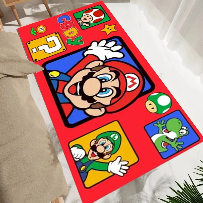 Фото Игровой ковер с рисунком S-Super M-Mario Bros, ковер для гостиной, детской спальни, дивана, кухни, декор для прихожей, детские нескользящие коврики №3