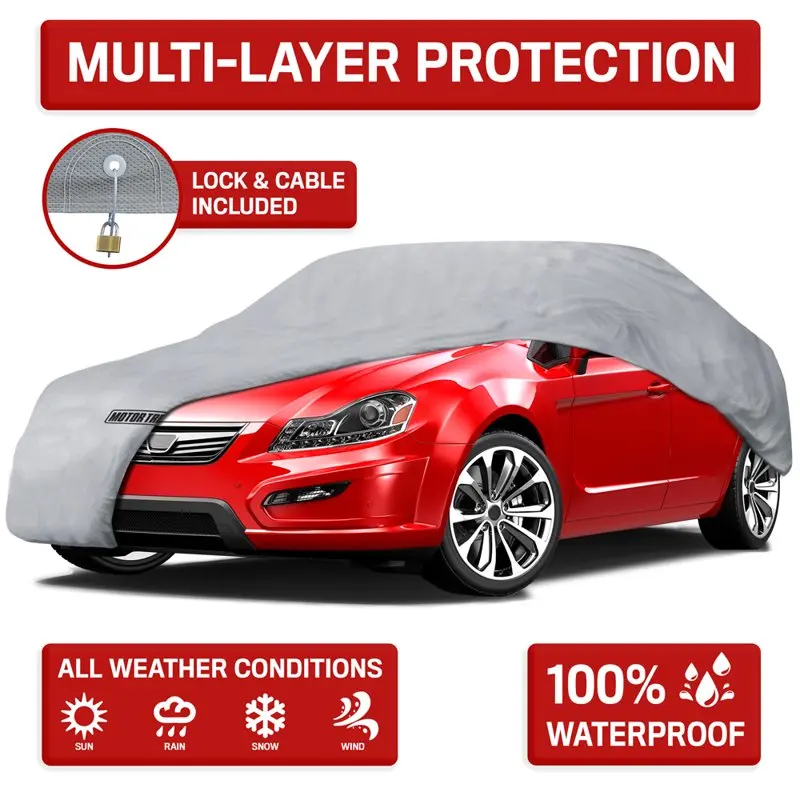 

For 4-Layer 4-Season Waterproof Outdoor UV Protection for Heavy Duty Use Full Cover for Cars (5 Size) car accessories