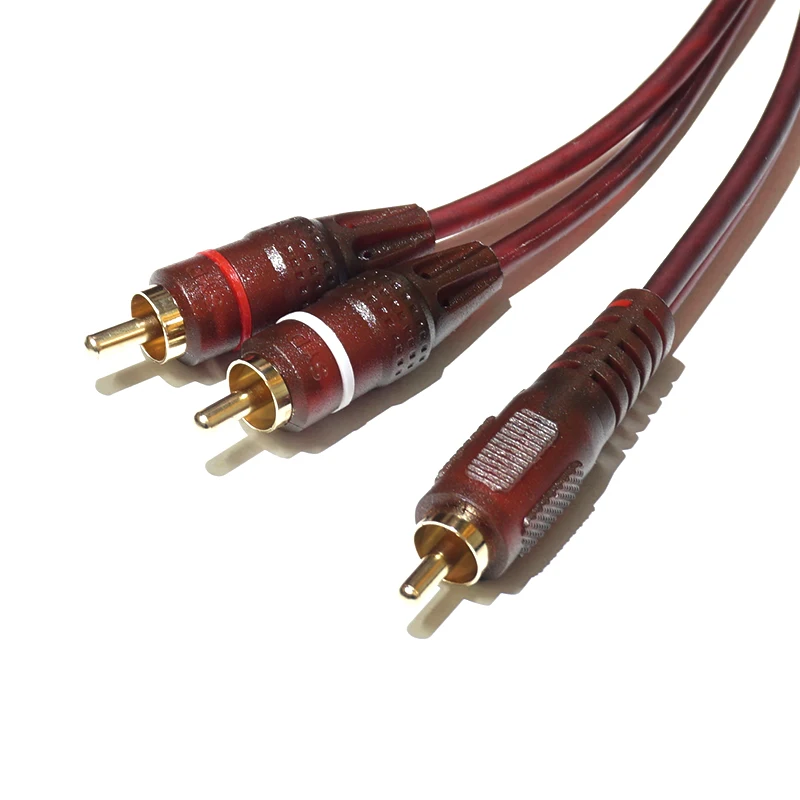 1.5M RCA Male to 2 RCA Male  Y Splitter Digital Stereo Audio Cable Dual RCA Plug for Subwoofer, Home Theater, Hi-Fi Audio System