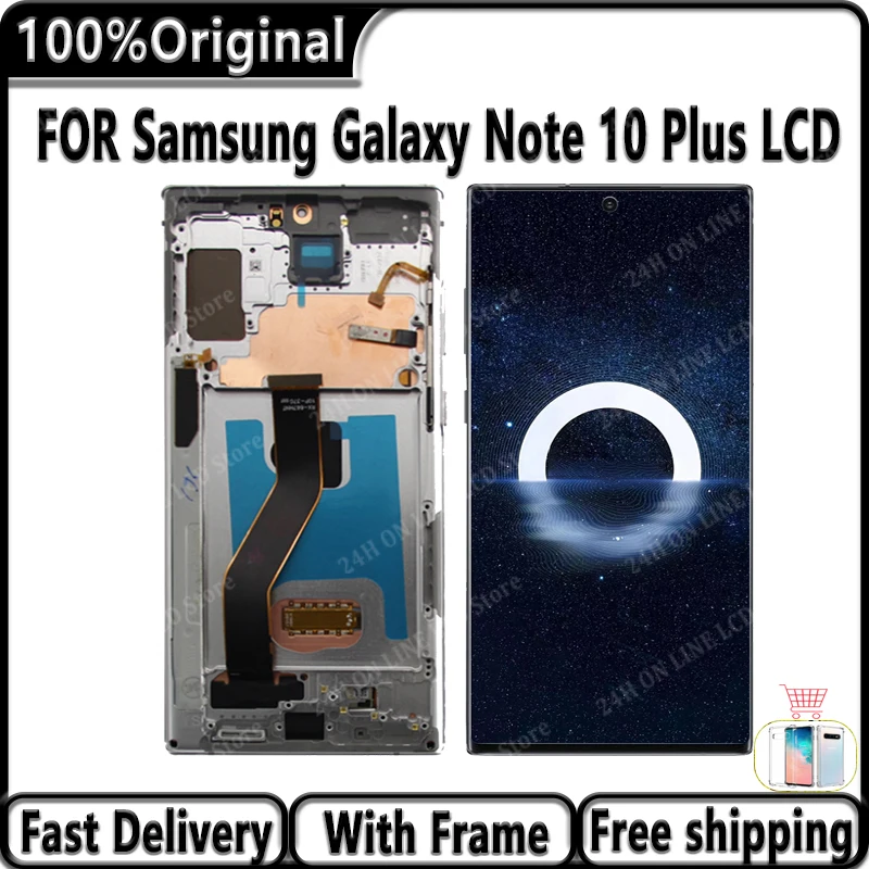 

6.8" Amoled Lcd For Samsung Galaxy Note10+ Note 10 Plus Touch Screen Digitizer Display Assembly Note 10plus N975 N975u N975f