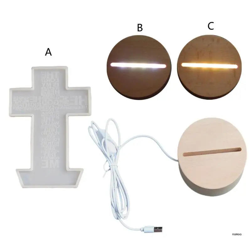 для креста деревянная основа лампы украшения форма эпоксидной смолы хрустальное