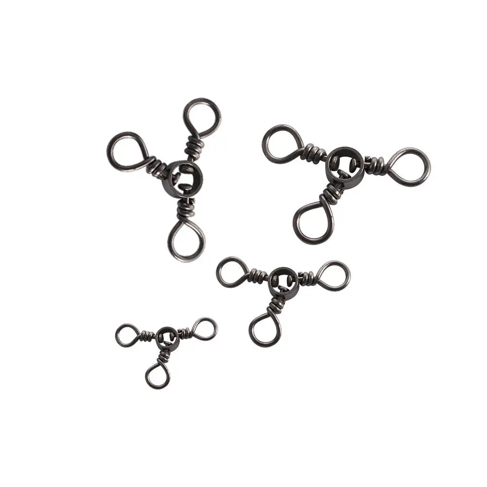 

Fishing Tackle Black Nickle Swivel Hook for Carp 3 Way Fishing Connector Fishing Swivels Three-way Swivel Trigeminal Swivels