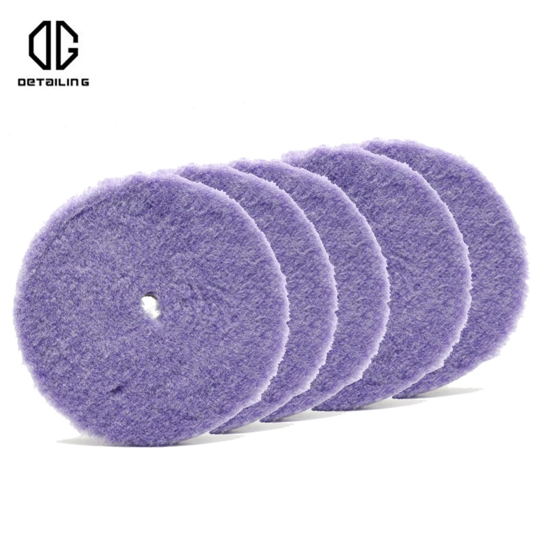 DETAILING 100% Wool Lamb  DA /OR/GA Polisher Buffing Cutting Pad Car Polishing  6pcs Kit