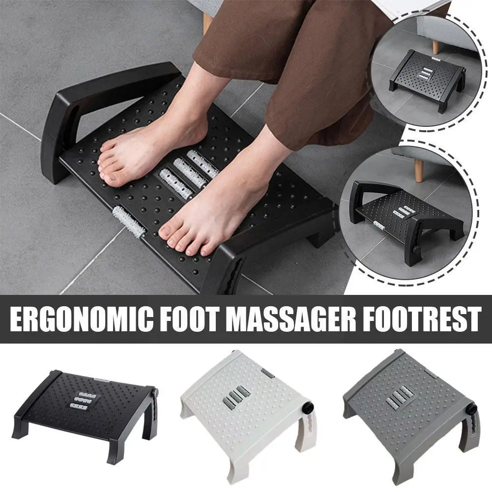 

Under Desk Footrest Ergonomic Foot Massager Footrest With No Slip Foot Pad And Massage Rollers For Under Desk At Work Study V2L4
