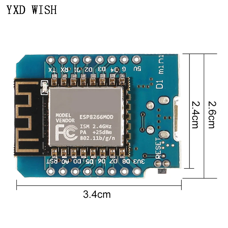 6шт ESP8266 ESP-12 Wemos D1 Mini WiFi Development Board Micro USB 3.3V на основе ESP-8266 с пином ESP12 WeMos Module on.