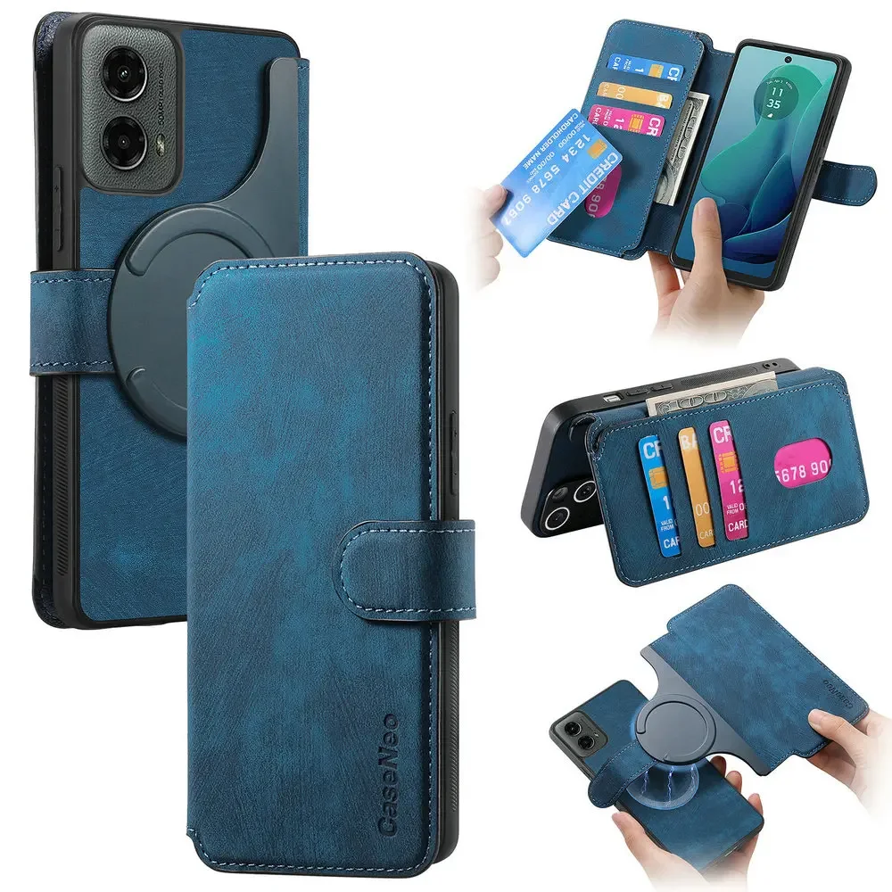 Luxury Case 2 In 1 Detachable Leather Capa for Motorola Moto Edge 50 Fusion Flip Cover Magnet Book Funda Edge50 Neo Pro S50
