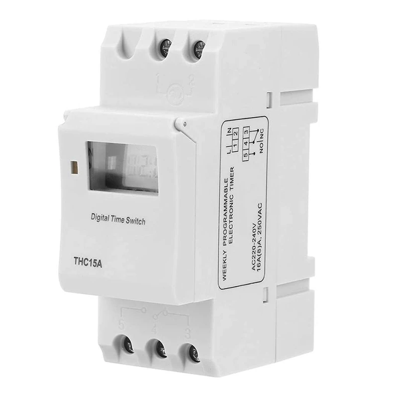 

3X THC15A Digital Timer Switch Programmable Electronic Time Control Switch Time Delay Switch DIN Rail AC220-240V