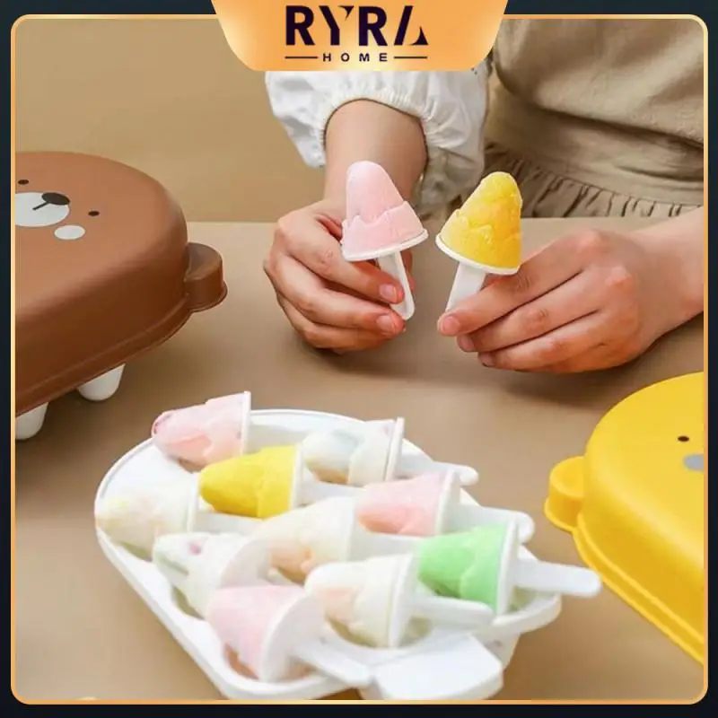 

Tray Easy Demoulding Cute Ice Mould With Dust Cover Smooth Edge Storage Box Ice Tray Kitchen Tools Ice Box