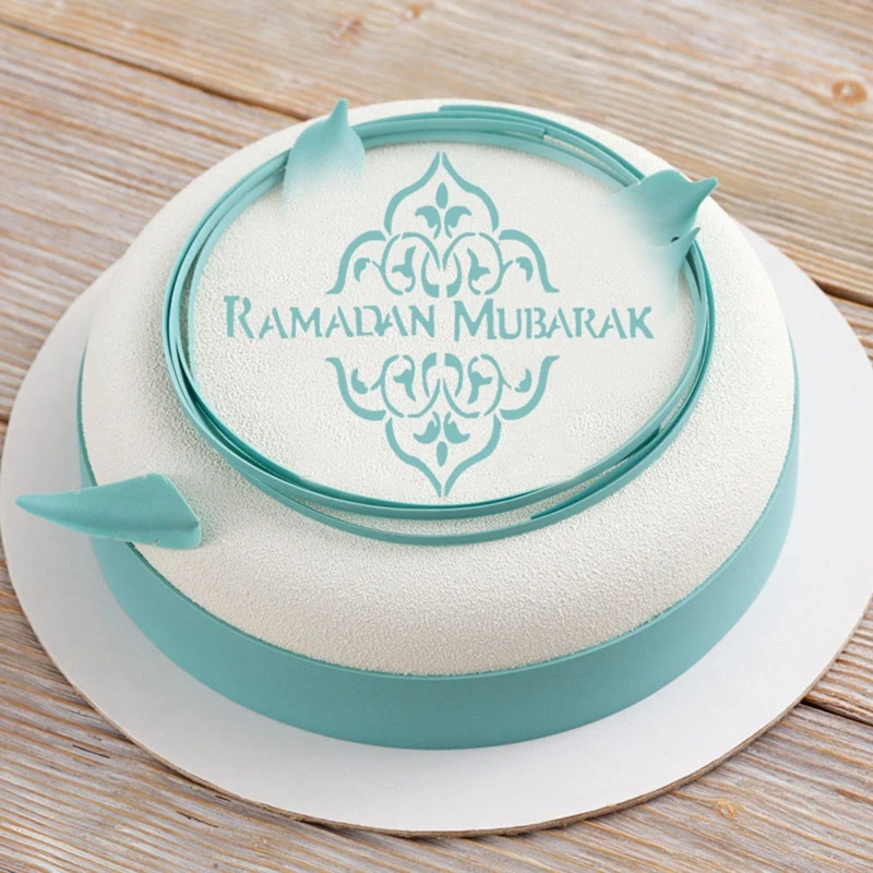 Пластиковые трафареты для торта многоразовые выпечки шаблон Eid Mubarak распыления