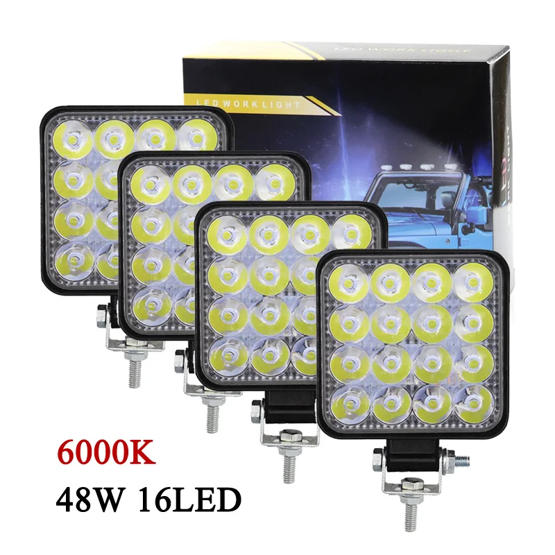 

Car LED Worklight Offroad Work Lights Modified Headlight Engineering Spotlights Auto Parts Accessories For ATV UTV Truck Tractor