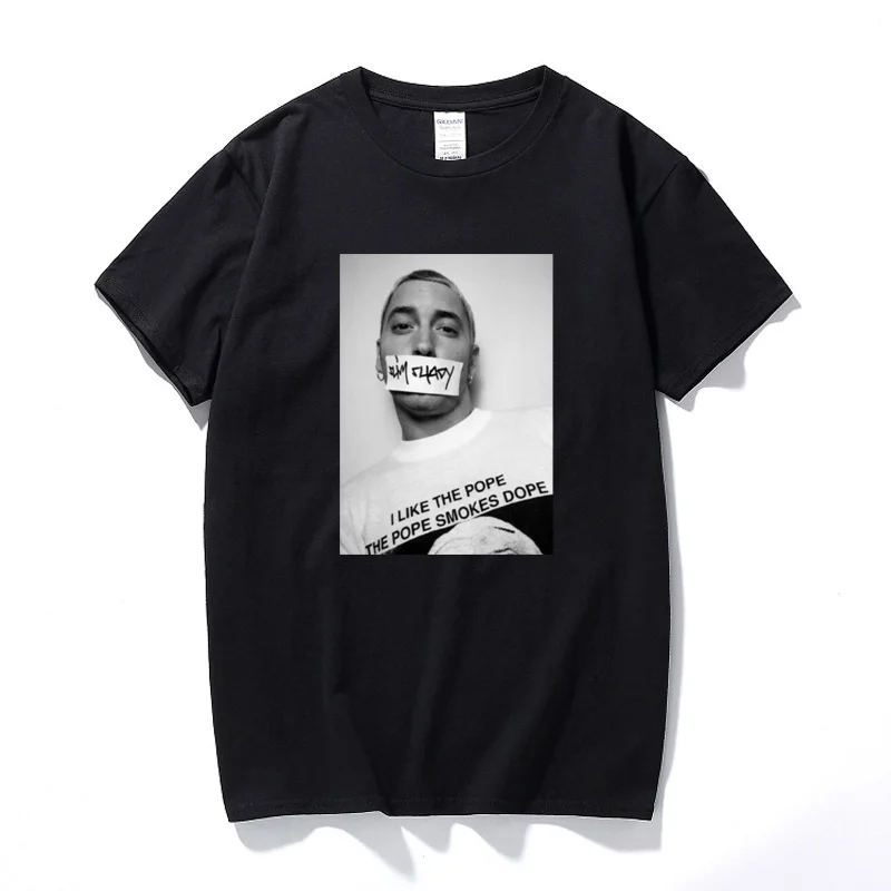 

New Arrival Harajuku Streetwear Eminem Slim Shady T shirt Tee Top Hip Hop Rapper Tshirt Men Women Unisex Cotton T-shirts EU Size