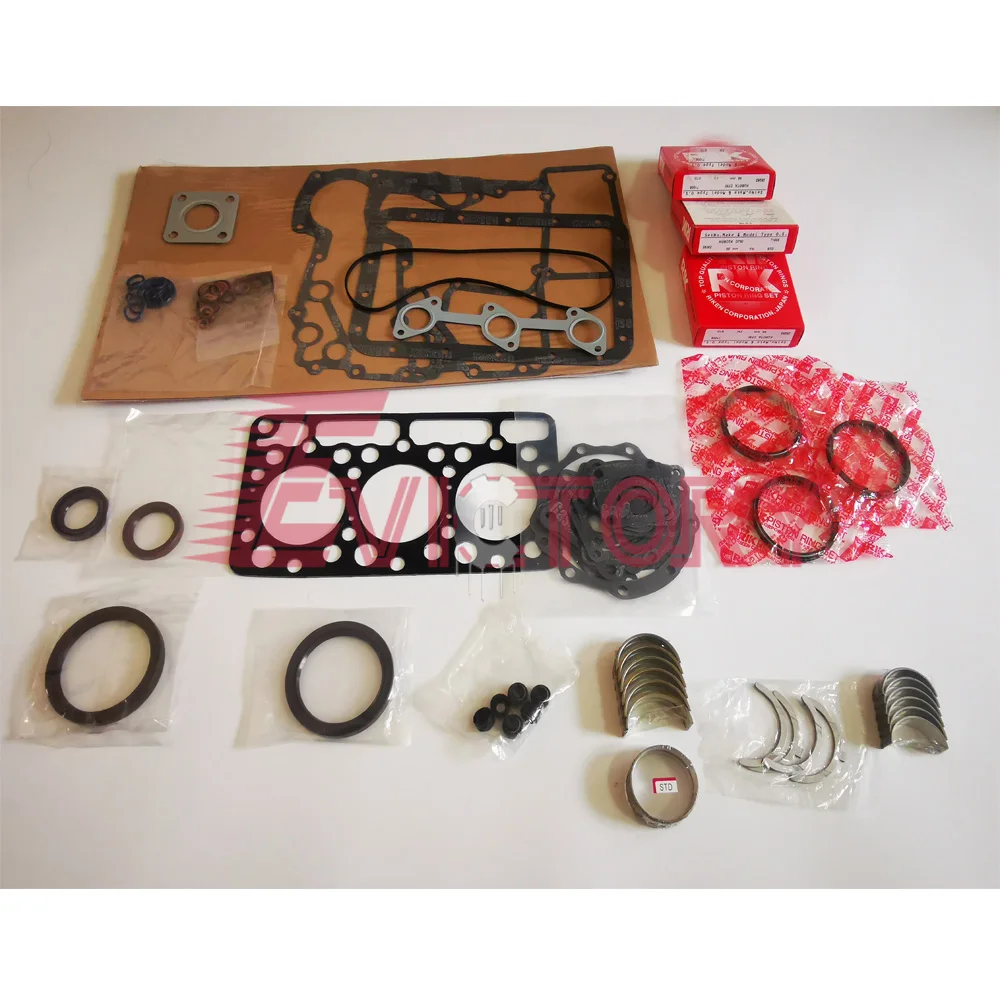 

For kubota D750 overhaul rebuild head gasket main conrod bearing piston ring kit