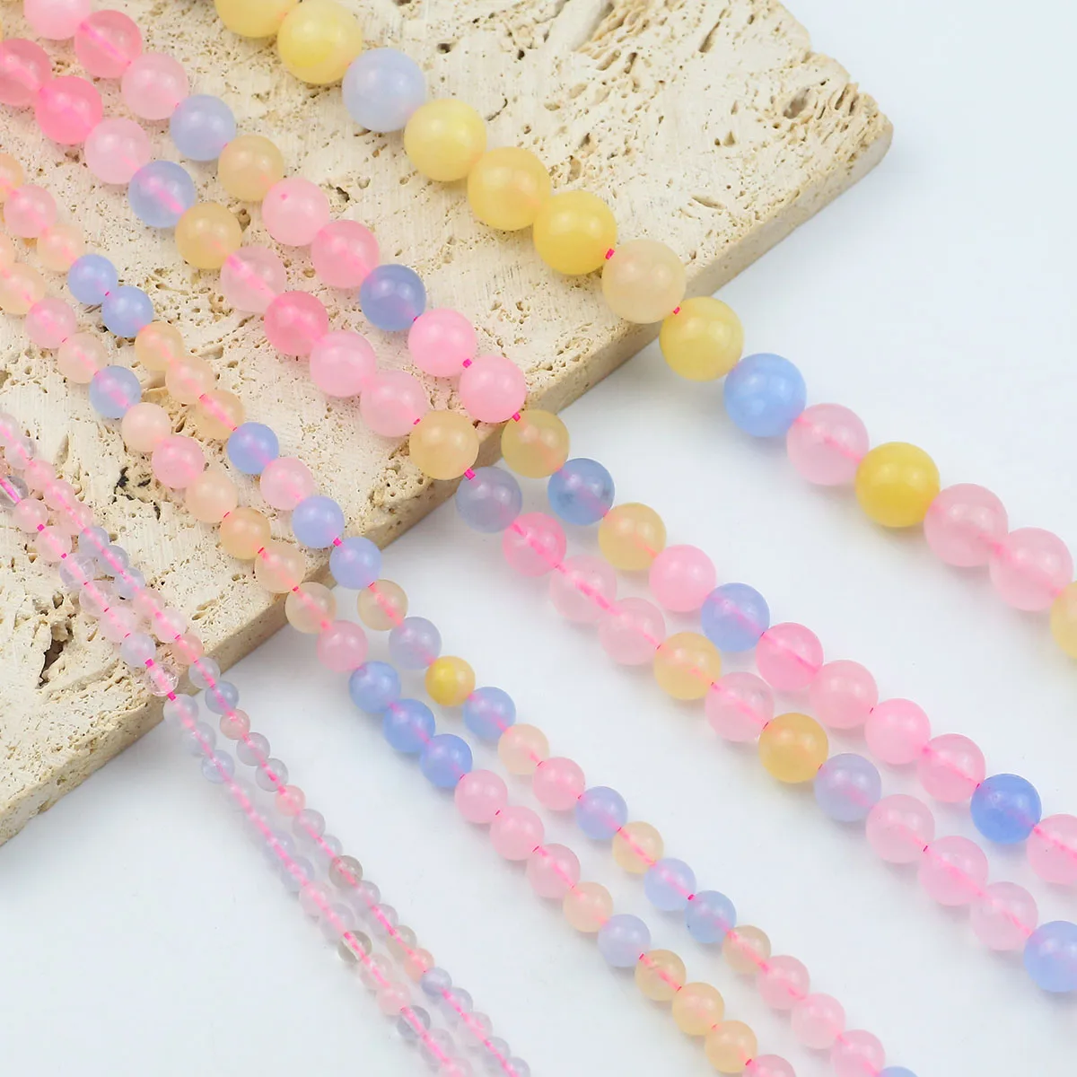 Натуральный Морган Цвет Халцедон Свободные Бусины Камень Круглые Прокладки Для