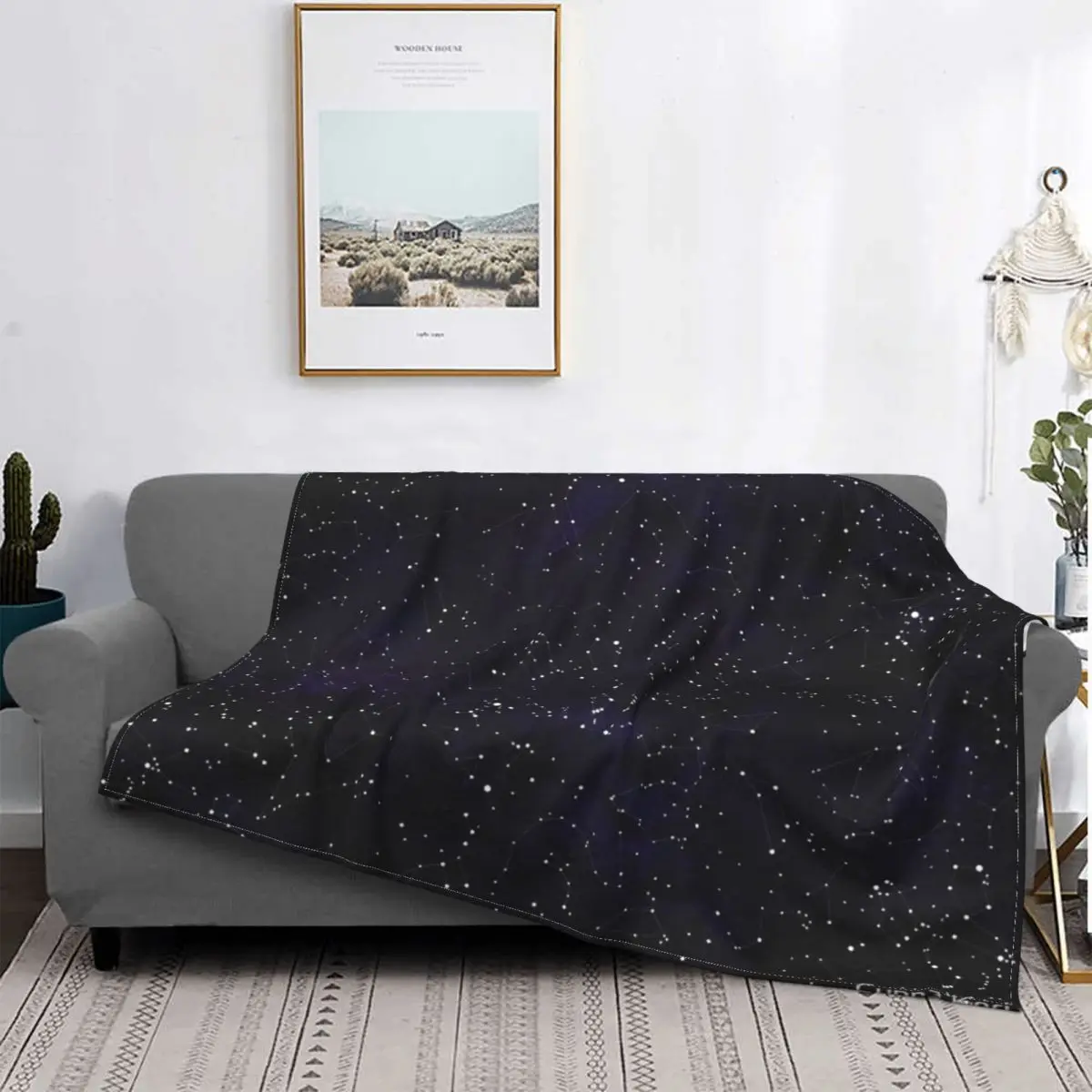 

Northern Hemisphere Constellations Throw Blanket Retro Comfortable Nice Gift Multi Style