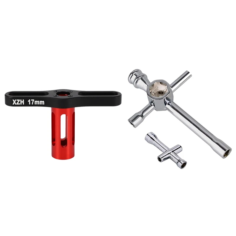 

1/8 RC Car Metal XZH Wheel HEX Nuts Sleeve Wrench 17Mm Nut With Aluminium Cross Wrenches Sleeve