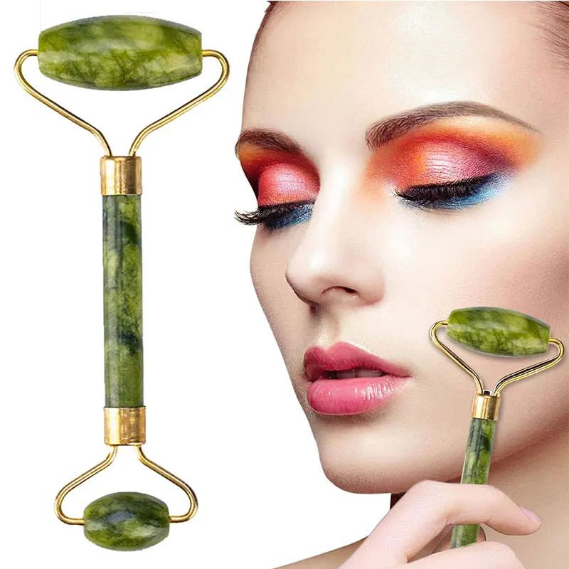 

Jade Stone Facial Massage Roller For Face Women Neck Natural Massager Gua sha Scraper Set Thin Lift Beauty Slimming Tools Roller