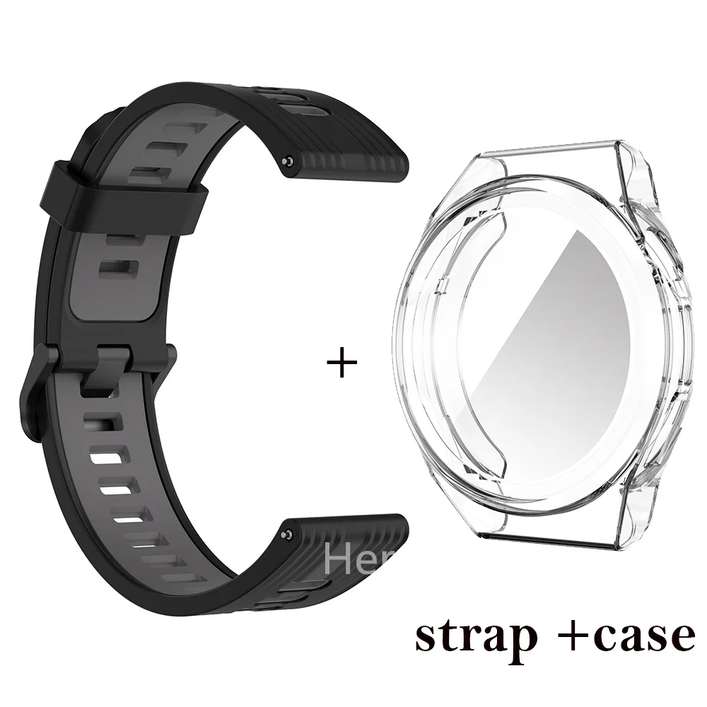 Фото Ремешок для часов 22 мм для Huawei Watch GT 3 pro, 46 мм, ремешок для Huawei GT 2 pro GT2e, силиконовый браслет, защитный чехол №2