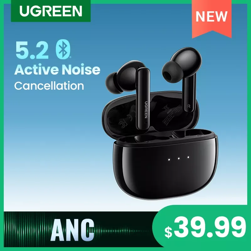 

[Новинка] U-G-REEN HiTune T3 ANC беспроводные TWS Bluetooth 5,2 наушники, активное шумоподавление, наушники-вкладыши Mics Handfree Phone