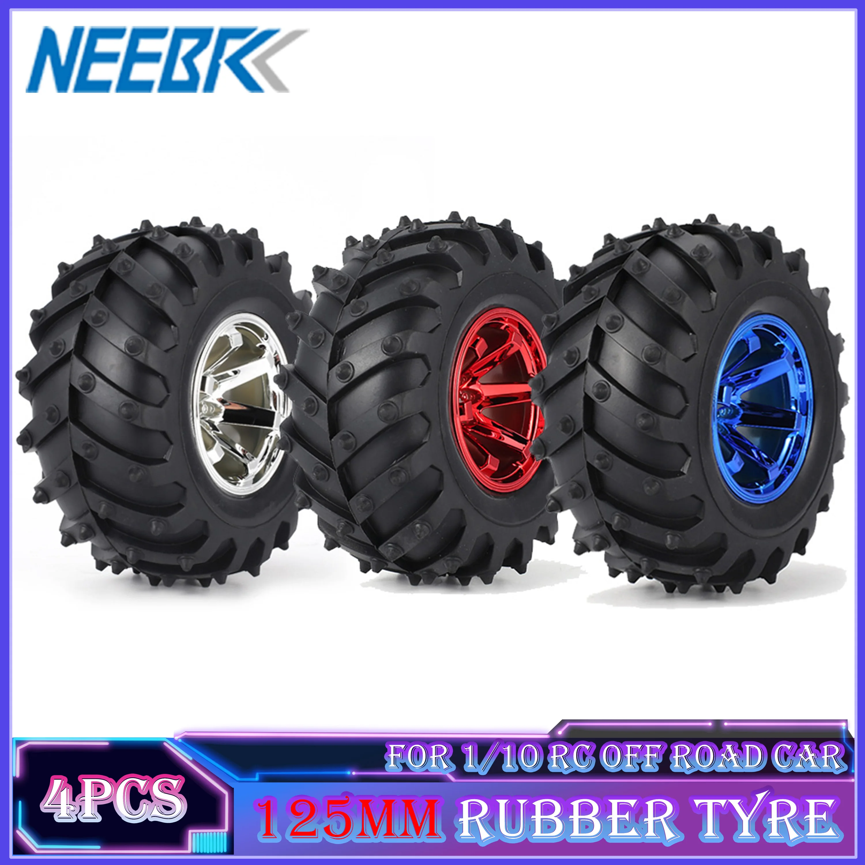 4 шт. 125 мм колесо стандартной резины пластиковая ABS Автомобильная втулка для 1/10 Rc Monster Truck Off Road HPI HSP Savage XS TM Flux LRP часть