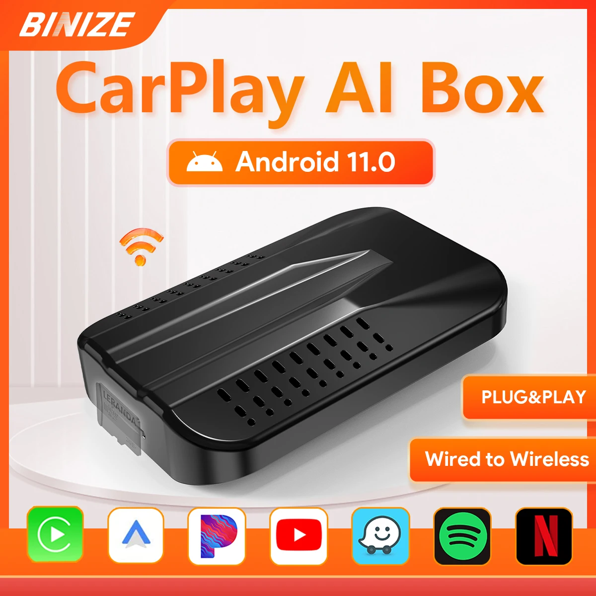 

Carplay Ai Box Android беспроводной Carplay беспроводной Android авто с Netflix Youtube для Mazda VW Kia Toyota Plug & Play