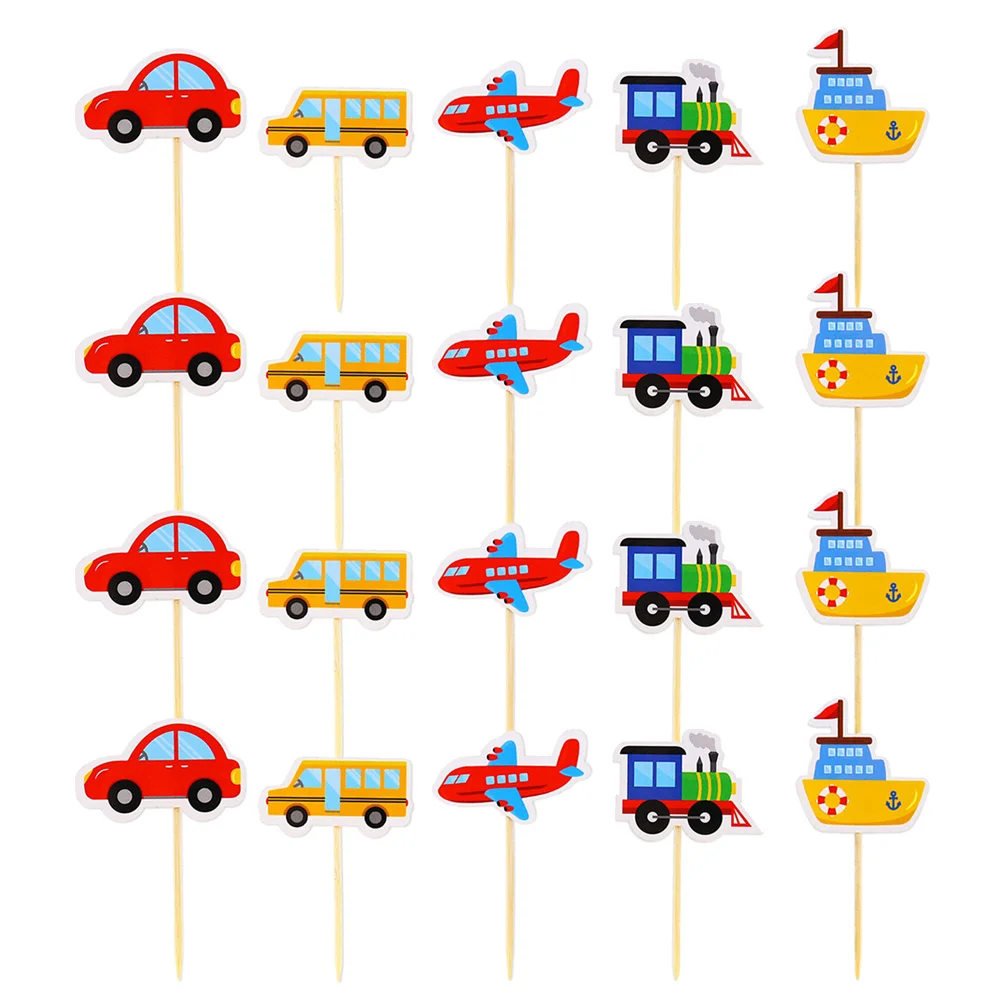 

Cake Topper| Transportation Car Cake Picks Birthday Party Favors， 20pcs