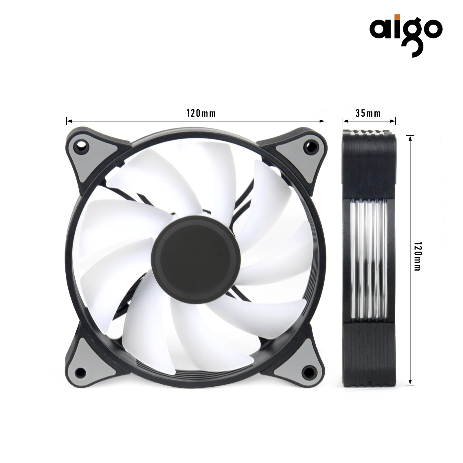 Aigo AR12PRO чехол для компьютера вентилятор ventoinha PC 120 мм rgb 4pin ШИМ Вентилятор
