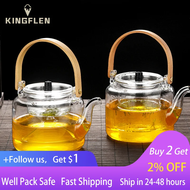 

Glass handle pot steaming and boiling dual-purpose filter kettle heat-resistant kungfu tea set household large capacity glass ke