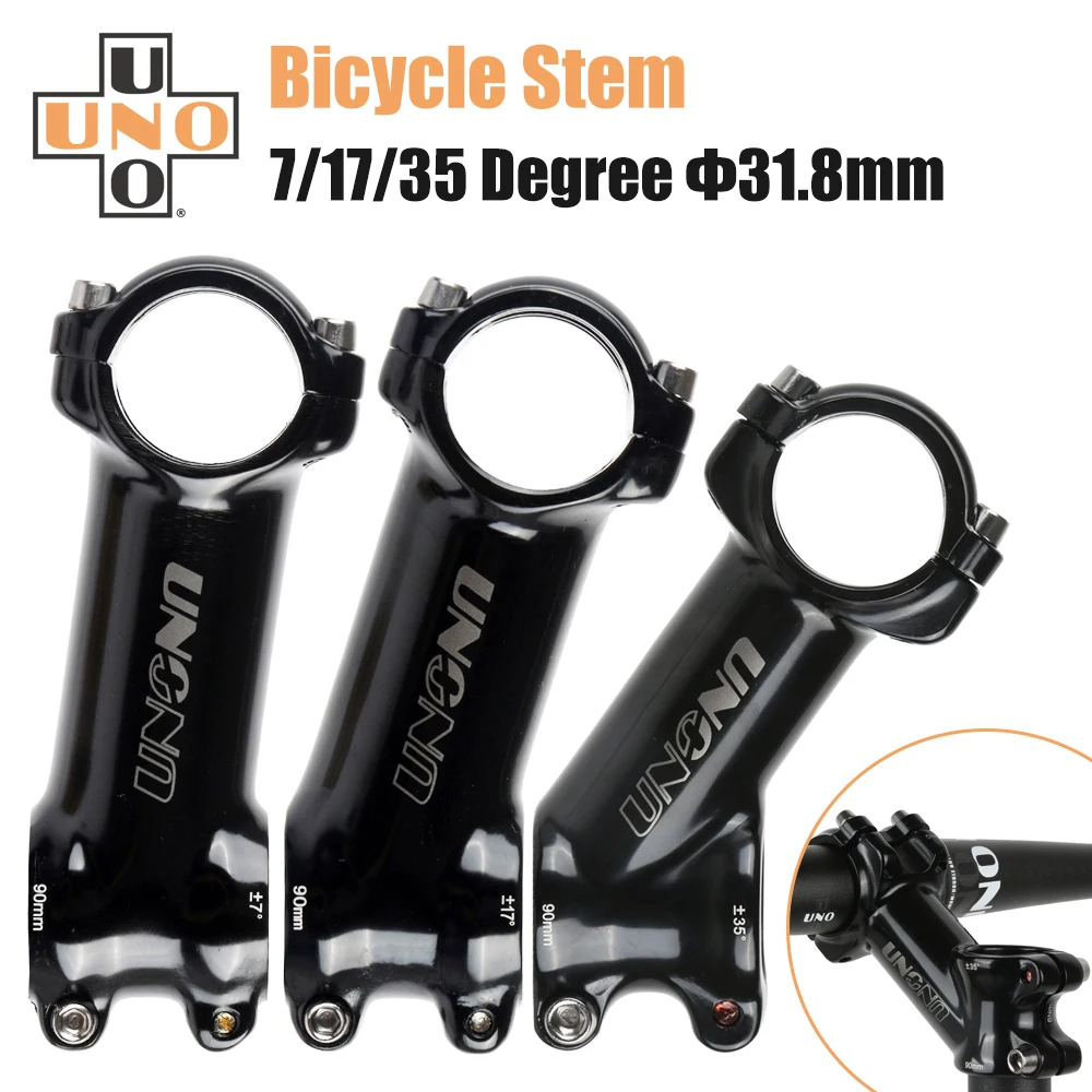

UNO 7/17/35 Degree Aluminum Riser UNO Stem Bicycle Handlebar Stem 31.8mm MTB Bike Table 60-130mm Parts Road Mtb Power Parts