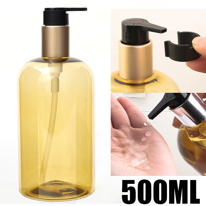 

HEALLOR 1Pcs Portable Spray Bottles Sub-bottling Plastic Gold 500ml Refillable Bottle Empty Container Lotion Makeup Tools