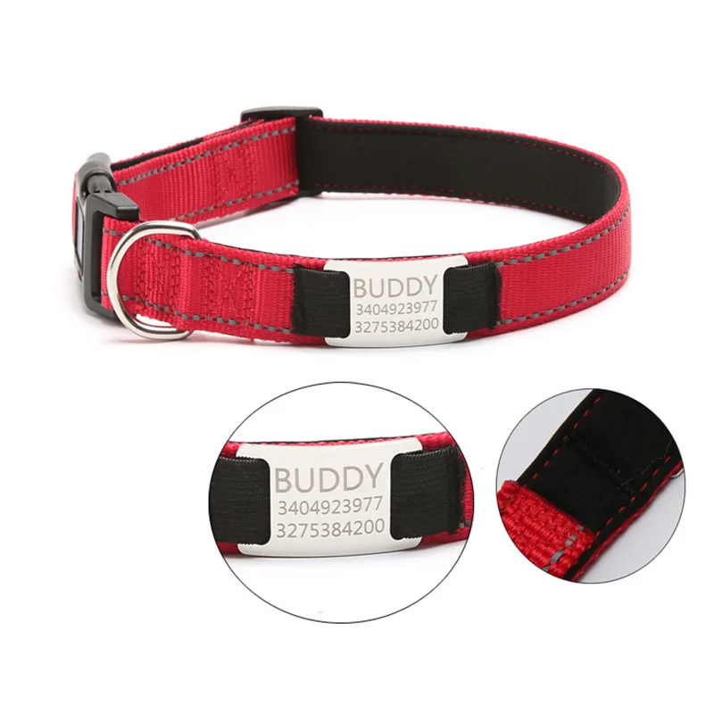 

Customizable Small Dog Collar Personalized Perro French Bulldog Reflective Dog Accessories Chihuahua Puppy Mascotas Pet Supplies