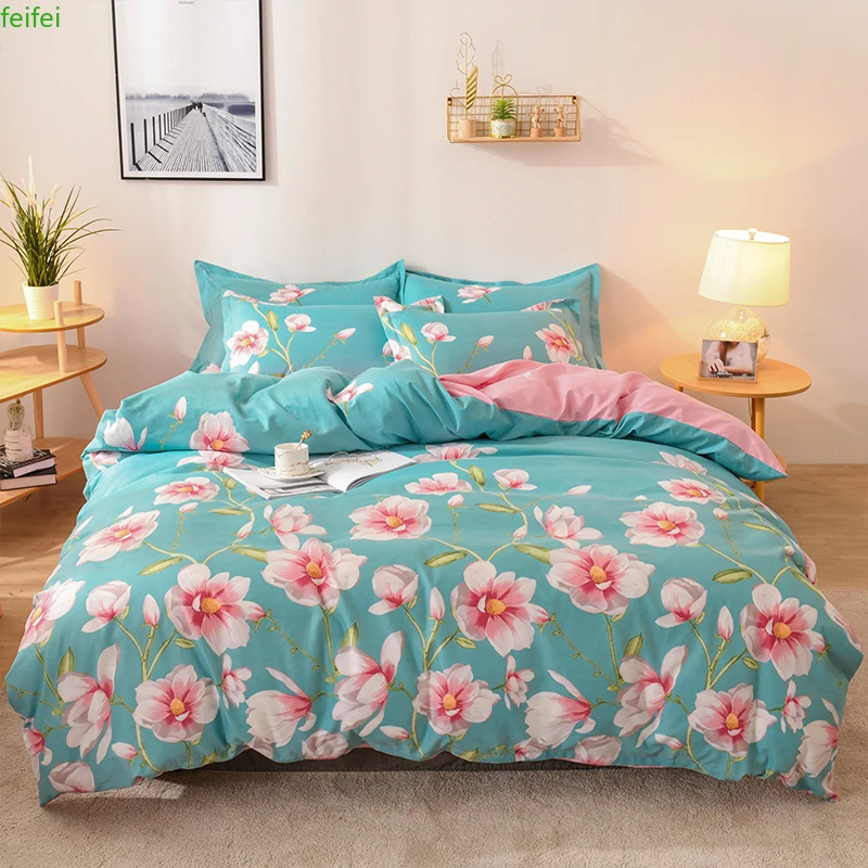 

Durable 130 GSM Microfiber 1 Bed Sheet Queen And 2 Pillow Shams,King ,Twin ,Full Size,4 Pieces Bedding Set 1 Duvet Cover