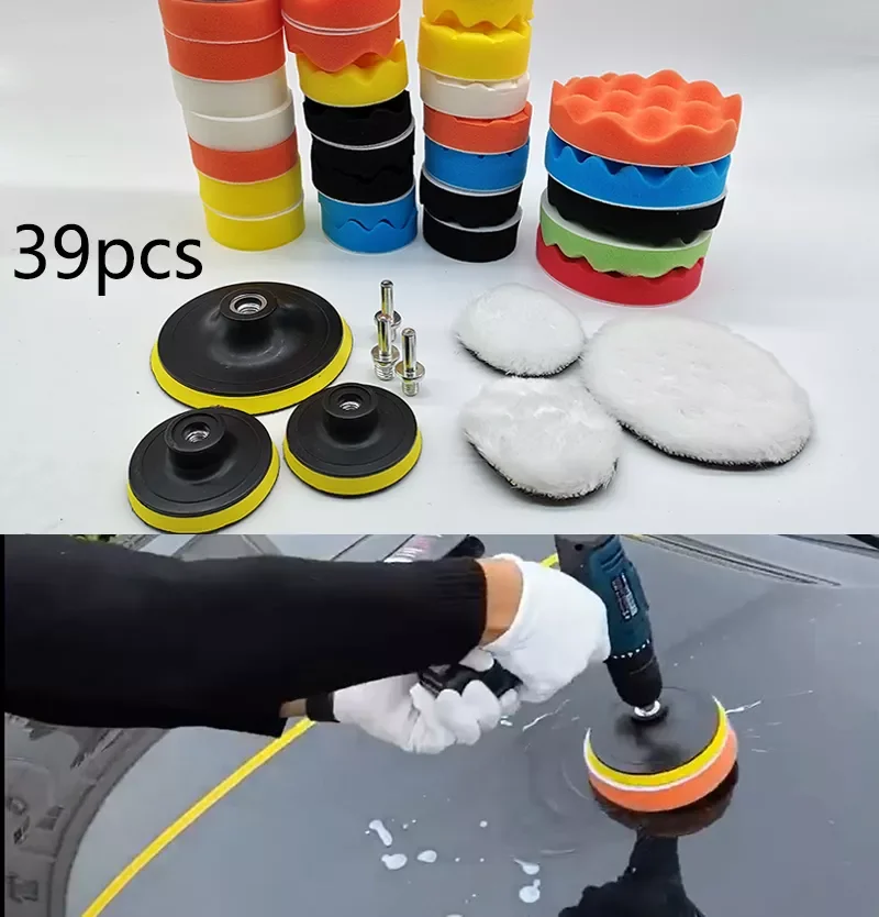 

Car Polishing Sponge Pads Kit Buffing Waxing Foam Pad Buffer Set Polisher Machine Wax Pad for Removes Scratches Drill Attachment