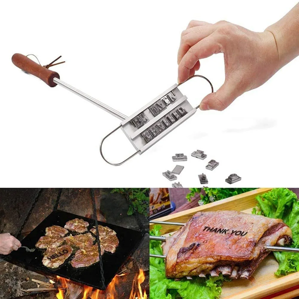 

55 Letters Barbecue Letter Printed BBQ Branding Iron BBQ Steak Tool Meat Grill Forks Barbecue Tool Accessories Kitchen Stuff