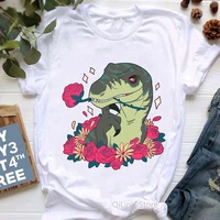 2022 new style jurassic park t shirt watercolor dinosaur animal print tshirt femme summer short sleeve women t shirt tops