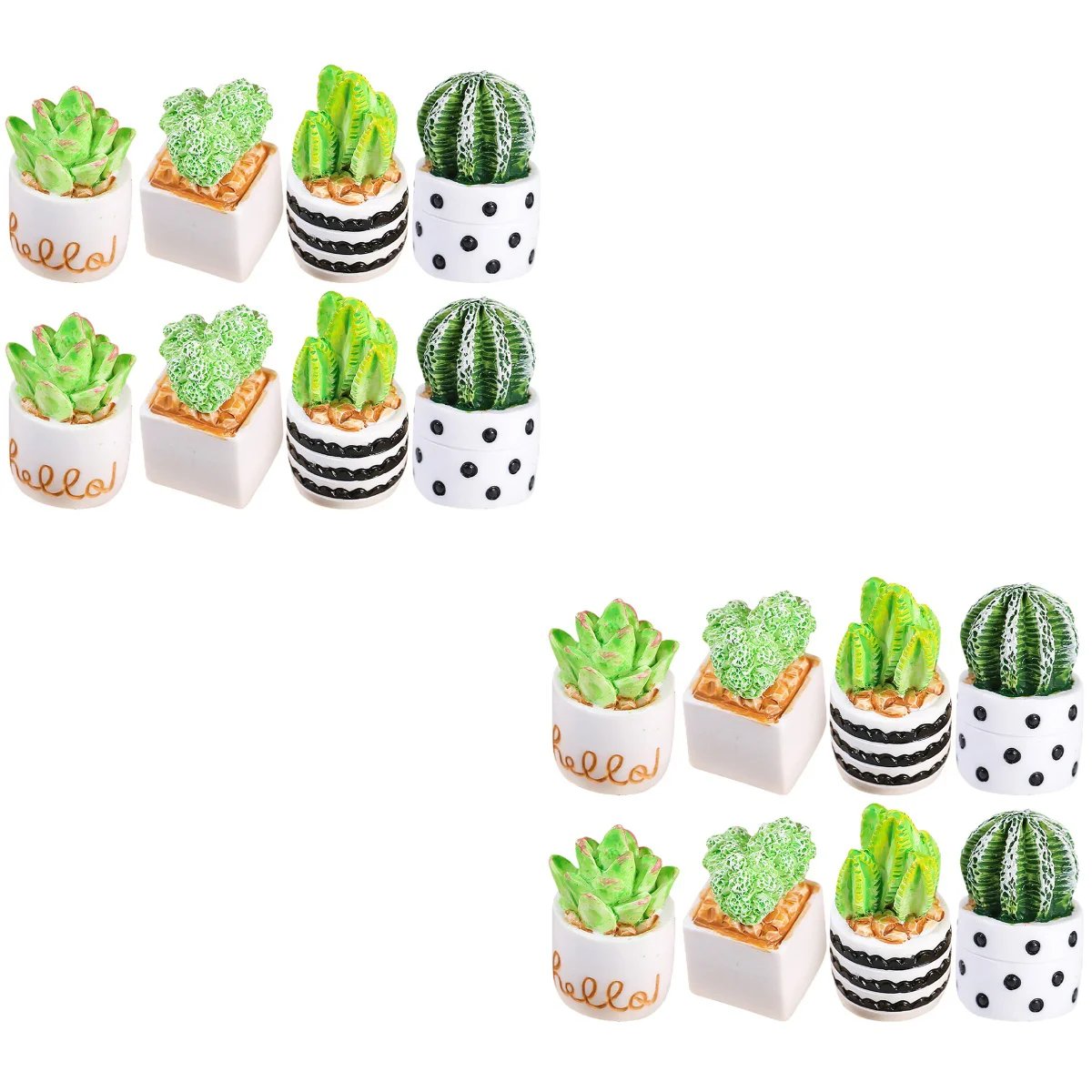 

16 Pcs Artificial Cactus Miniature Statue Tiny Plant Pots Figurines Fake Resin Decor