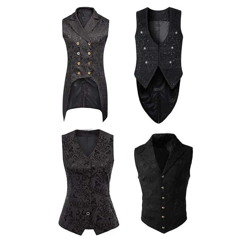 

НОВЫЙ Средневековый винтажный жаккардовый жилет goth steampunk костюм для сцены