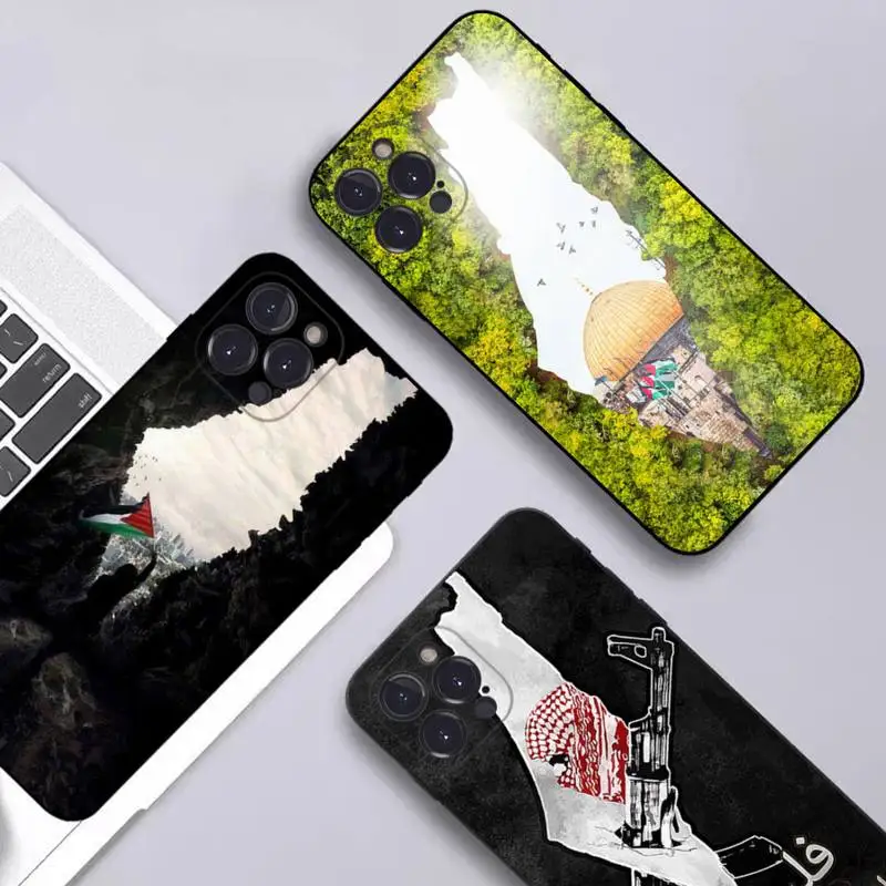 

Palestine Map Arabic Phone Case Silicone Soft for iphone 14 13 12 11 Pro Mini XS MAX 8 7 6 Plus X XS XR Cover