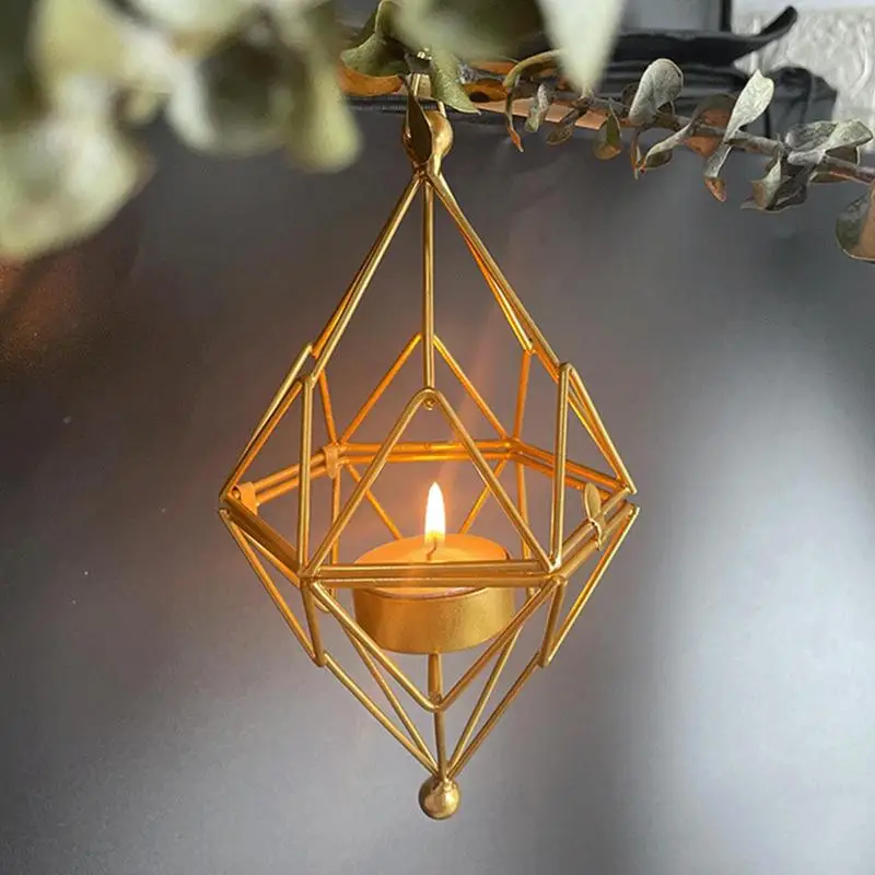 Geometric Shape Rhonbus Candlestick Votive Candles Stand Wax Holder For Home Bar Wedding Party Supply