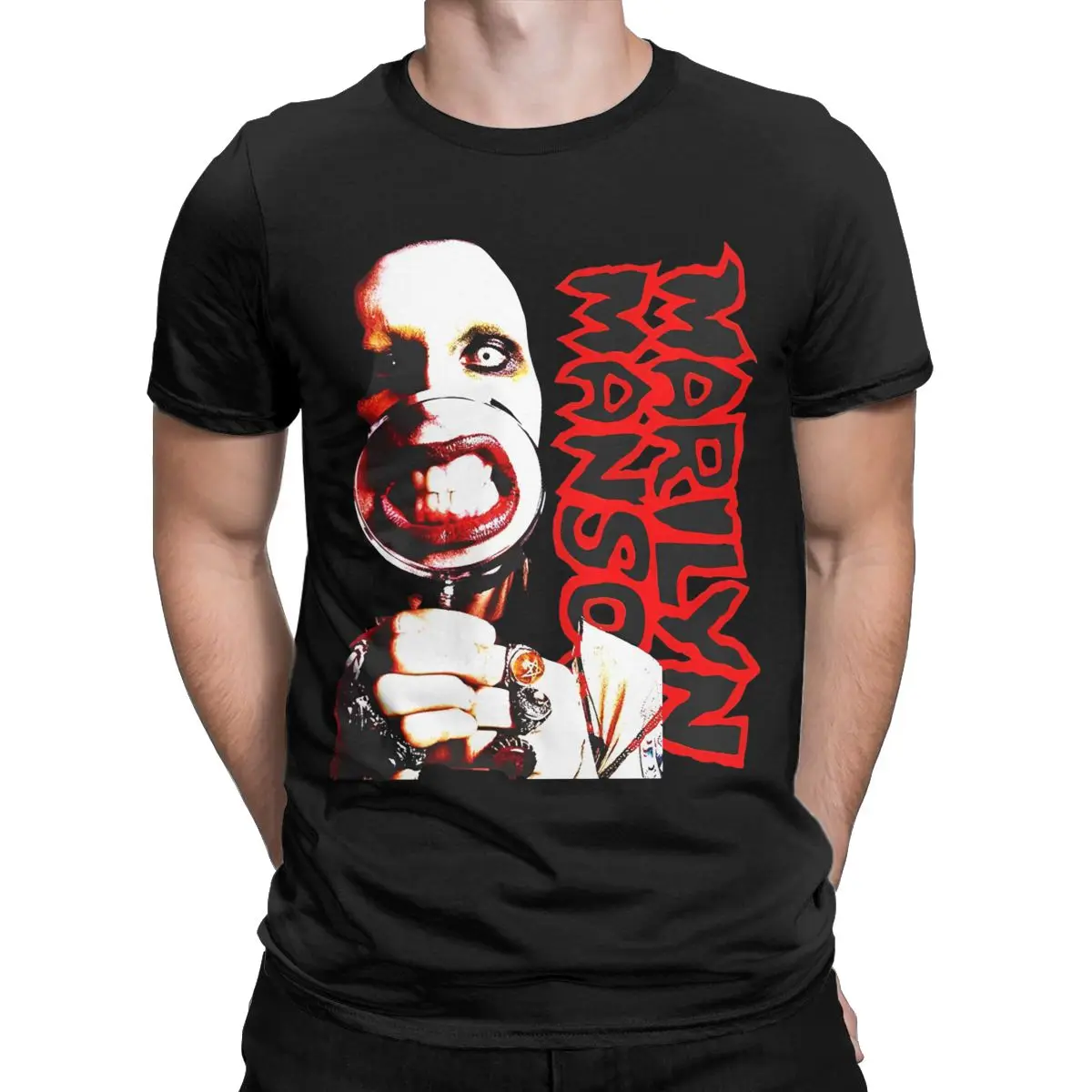 Marilyn Manson The Golden Age Of Last Music Shirt Merch Mężczyźni Kobiety Czysta bawełna Cool T-shirt Odzież z krótkim rękawem Wszystkie pory
