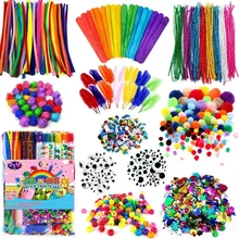 1000Pcs DIY Colorful Plush Stick Feather Foam Flowers Party Supplies Home Art Craft Kit Creative Gifts For Boys And Girls 