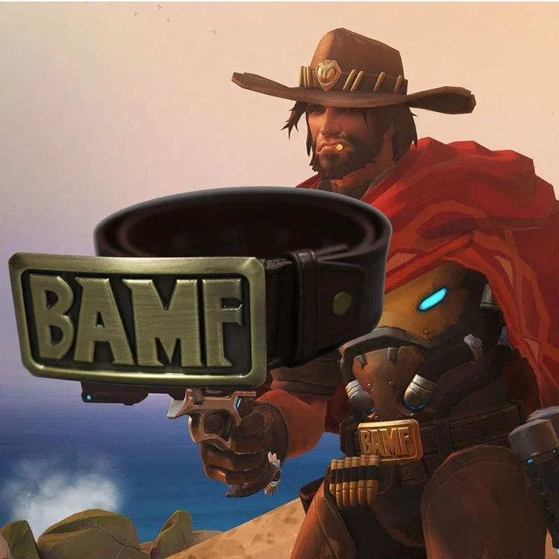 Часы Over Mccree Cos ковбойская металлическая медная пряжка Bamf с кожаным ремнем для