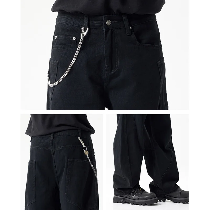 Джинсы мужские с широкими штанинами уличная одежда в стиле хип-хоп панк из