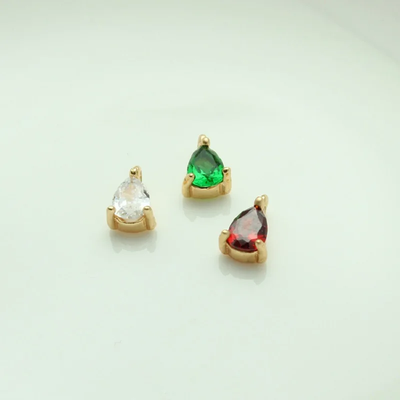 

10pcs Colorful Small and Delicate Inlaid Zircon Drop-shaped Pendant Diy Necklace Earrings Handmade Jewelry Material